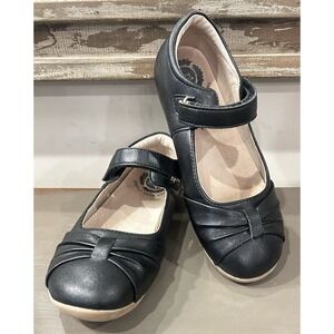 Livie and Luca PIEGA Black Leather Mary Jane Youth Shoes Size 2 EUC